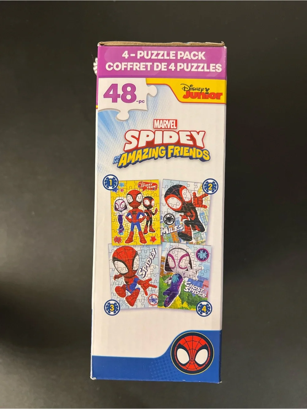 Spidey And His Amazing Friends 48 Pieces 4 Puzzle Pack Disney Junior Marvel New